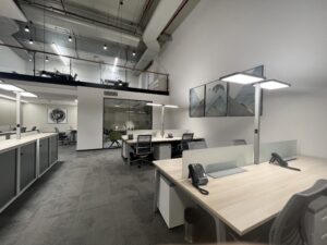 It's a spacious and comfortable office.
